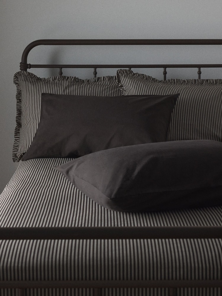 The Set Set of 2 Chocolate/Stripe Pillowcase and Fitted Sheet - Image 2 of 5 The Set Set of 2 Chocolate/Stripe Pillowcase and Fitted Sheet - Image 2 of 5