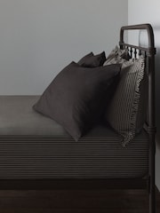 The Set Set of 2 Chocolate/Stripe Pillowcase and Fitted Sheet - Image 3 of 5
