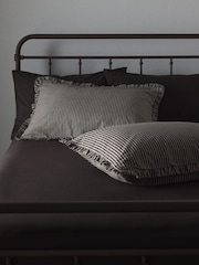The Set Set of 2 Chocolate/Stripe Pillowcase and Fitted Sheet - Image 4 of 5