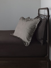 The Set Set of 2 Chocolate/Stripe Pillowcase and Fitted Sheet - Image 5 of 5
