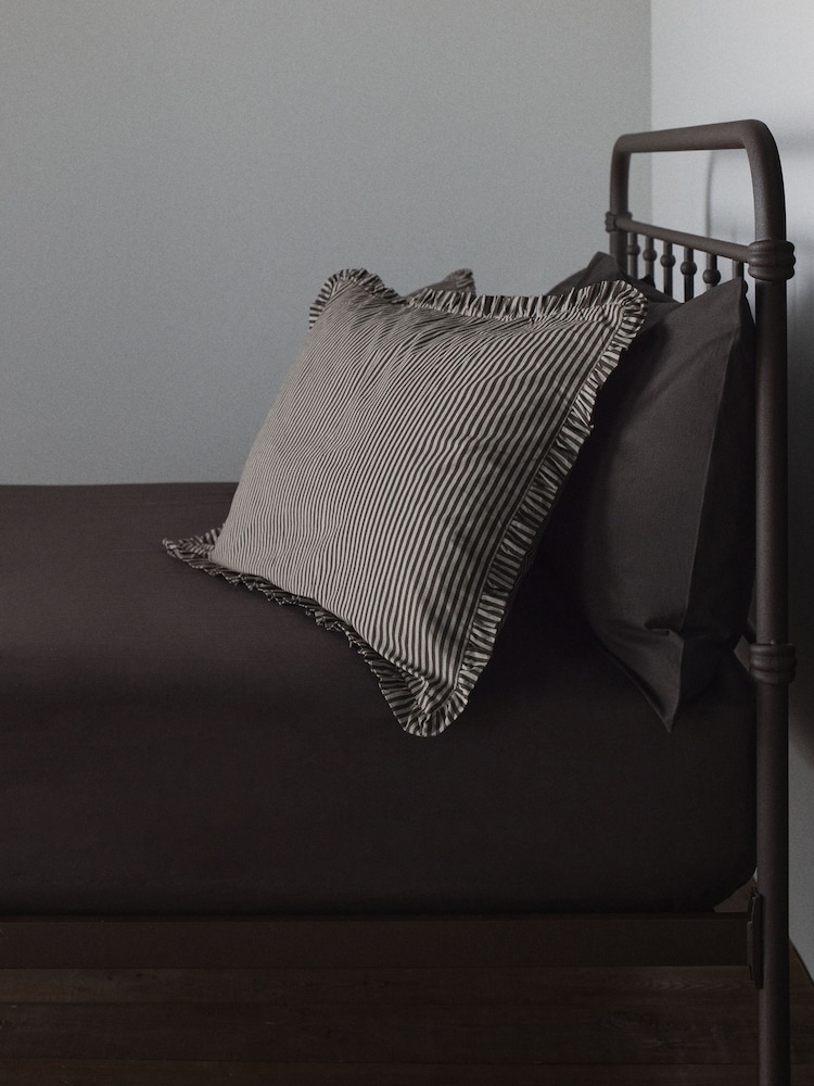 The Set Set of 2 Chocolate/Stripe Pillowcase and Fitted Sheet - Image 5 of 5 The Set Set of 2 Chocolate/Stripe Pillowcase and Fitted Sheet - Image 5 of 5