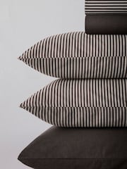 The Set Set of 2 Chocolate/Stripe Pillowcase and Fitted Sheet - Image 6 of 6