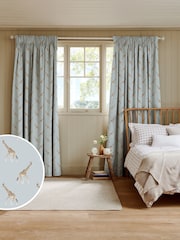 Sophie Allport Duck Egg Giraffe Made to Measure Curtains - Image 1 of 9