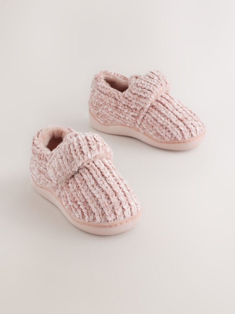 Pink Chenille Cupsole Slippers - Image 1 of 5
