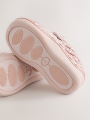 Pink Chenille Cupsole Slippers - Image 3 of 5