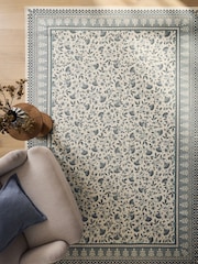 Blue Mabel Woodblock Rug - Image 1 of 5
