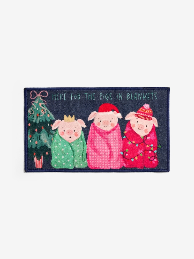 Navy Washable Pigs In Blankets Doormat - Image 4 of 4 Navy Washable Pigs In Blankets Doormat - Image 4 of 4