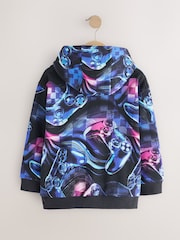 Blue/Black Digi Controller Regular Fit Older Graphic Print Hoodie (3-16yrs) - Image 2 of 4