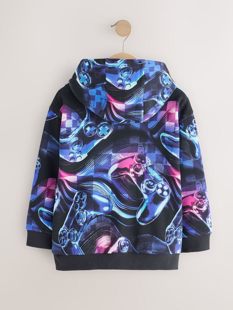 Blue/Black Digi Controller Regular Fit Older Graphic Print Hoodie (3-16yrs) - Image 2 of 4 Blue/Black Digi Controller Regular Fit Older Graphic Print Hoodie (3-16yrs) - Image 2 of 4
