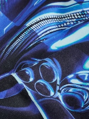Blue/Black Digi Controller Regular Fit Older Graphic Print Hoodie (3-16yrs) - Image 3 of 4