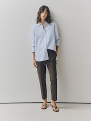 بني - Tailored Slim Trousers With Wool - صورة 2 من 7