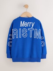 Cobalt Blue Back Print - Sweter na Boże Narodzenie z okrągłym dekoltem (3–16 lat) - Obraz 2 z 4