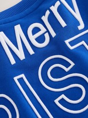 Cobalt Blue Back Print - Sweter na Boże Narodzenie z okrągłym dekoltem (3–16 lat) - Obraz 3 z 4