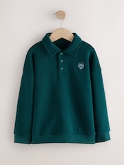 Green Oversized Collar Popper Neck Sweatshirt (3-16yrs) - Image 1 of 4