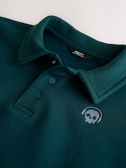 Green Oversized Collar Popper Neck Sweatshirt (3-16yrs) - Image 7 of 8