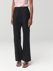 Black Faux Leather Bootcut Trousers - Image 3 of 8