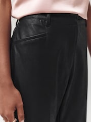 Black Faux Leather Bootcut Trousers - Image 5 of 8