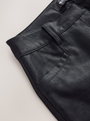 Black Faux Leather Bootcut Trousers - Image 7 of 8