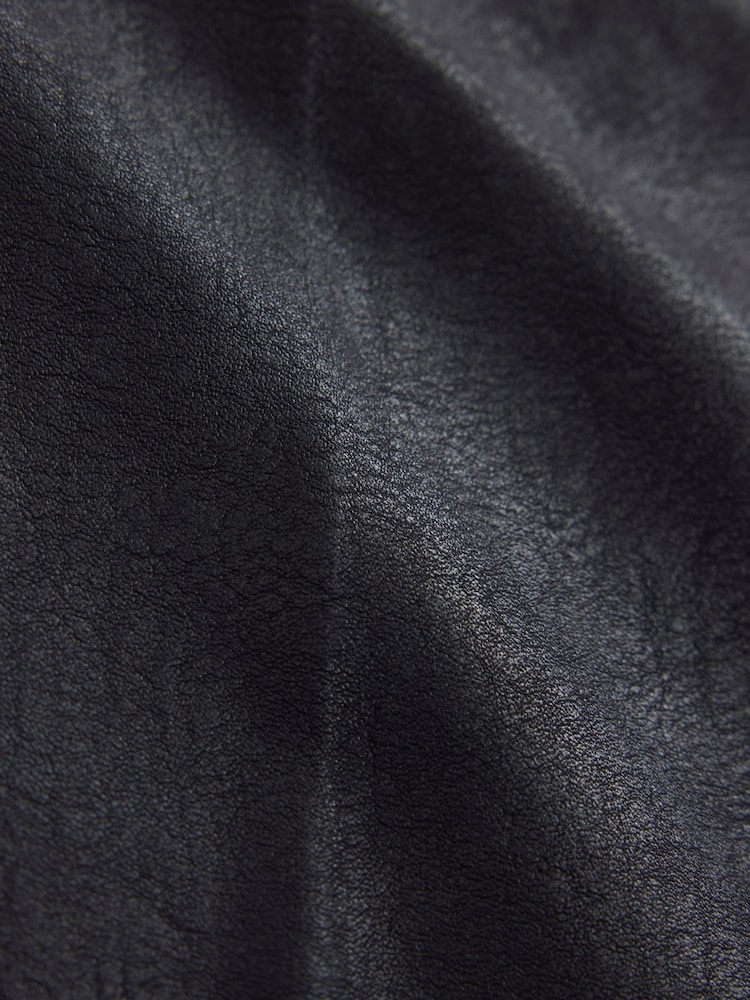 Black Faux Leather Bootcut Trousers - Image 8 of 8