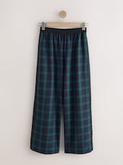 Green/Navy Blue Check Contrast Waistband Wide Leg Trousers - Image 6 of 8