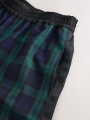 Green/Navy Blue Check Contrast Waistband Wide Leg Trousers - Image 7 of 8
