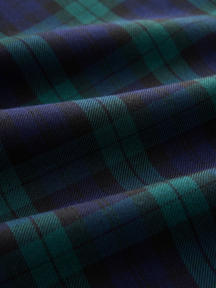 Green/Navy Blue Check Contrast Waistband Wide Leg Trousers - Image 8 of 8 Green/Navy Blue Check Contrast Waistband Wide Leg Trousers - Image 8 of 8