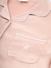 The Little Tailor Pink Satin Button Through Short Pyjamas Set - Image 6 of 8