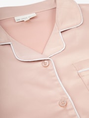 The Little Tailor Pink Satin Button Through Short Pyjamas Set - Image 7 of 8