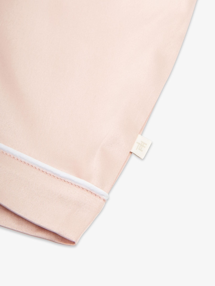 The Little Tailor Pink Satin Button Through Short Pyjamas Set - Image 8 of 8