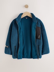 Teal Blue Zip Through Fleece (3-16yrs) - Image 2 of 7