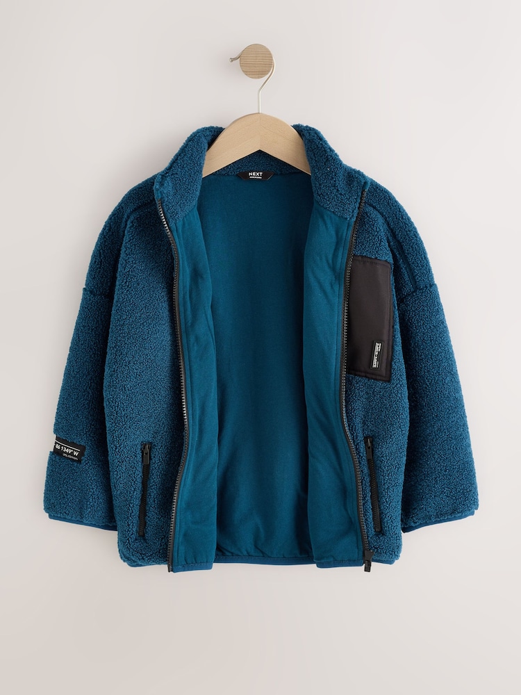 Teal Blue Zip Through Fleece (3-16yrs) - Image 2 of 7