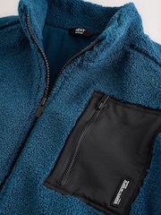 Teal Blue Zip Through Fleece (3-16yrs) - Image 4 of 7