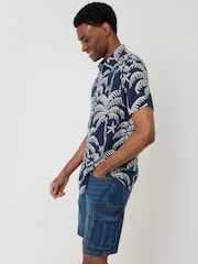 Threadbare Blue Denim Cargo Shorts - Image 3 of 4