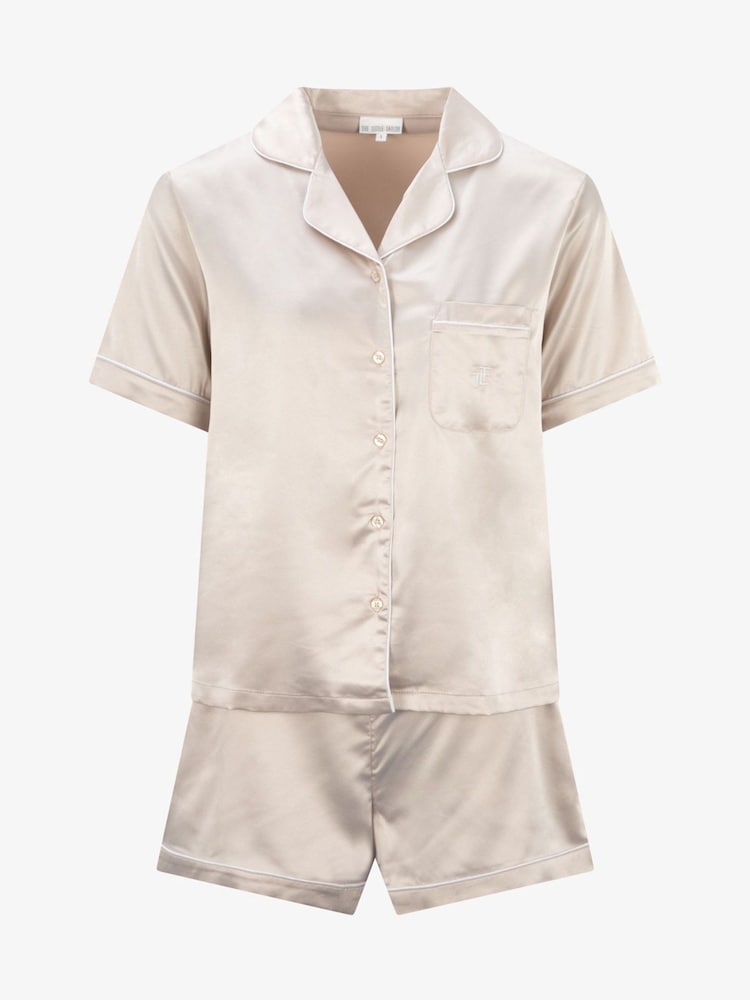 The Little Tailor Satin Button Through Short Pyjamas Set - Image 2 of 10