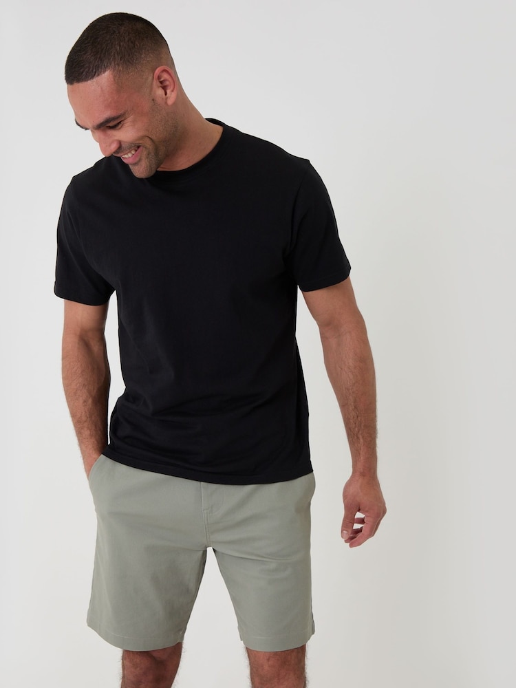 Threadbare Sage Green Stretch Chino Shorts - Image 1 of 4