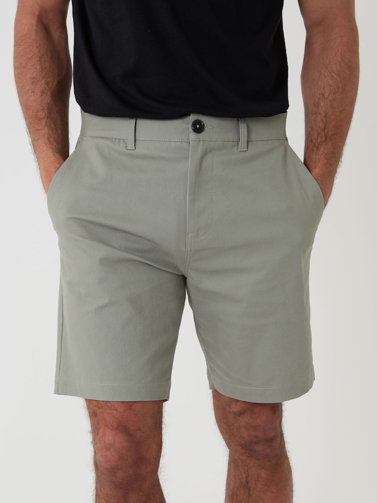 Threadbare Sage Green Stretch Chino Shorts - Image 4 of 4