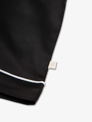 The Little Tailor Black Satin Button Through Short Pyjamas Set - Image 8 of 8