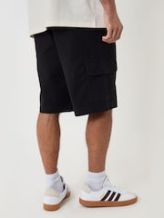Threadbare Black Baggy Fit Cotton Cargo Shorts - Image 3 of 4