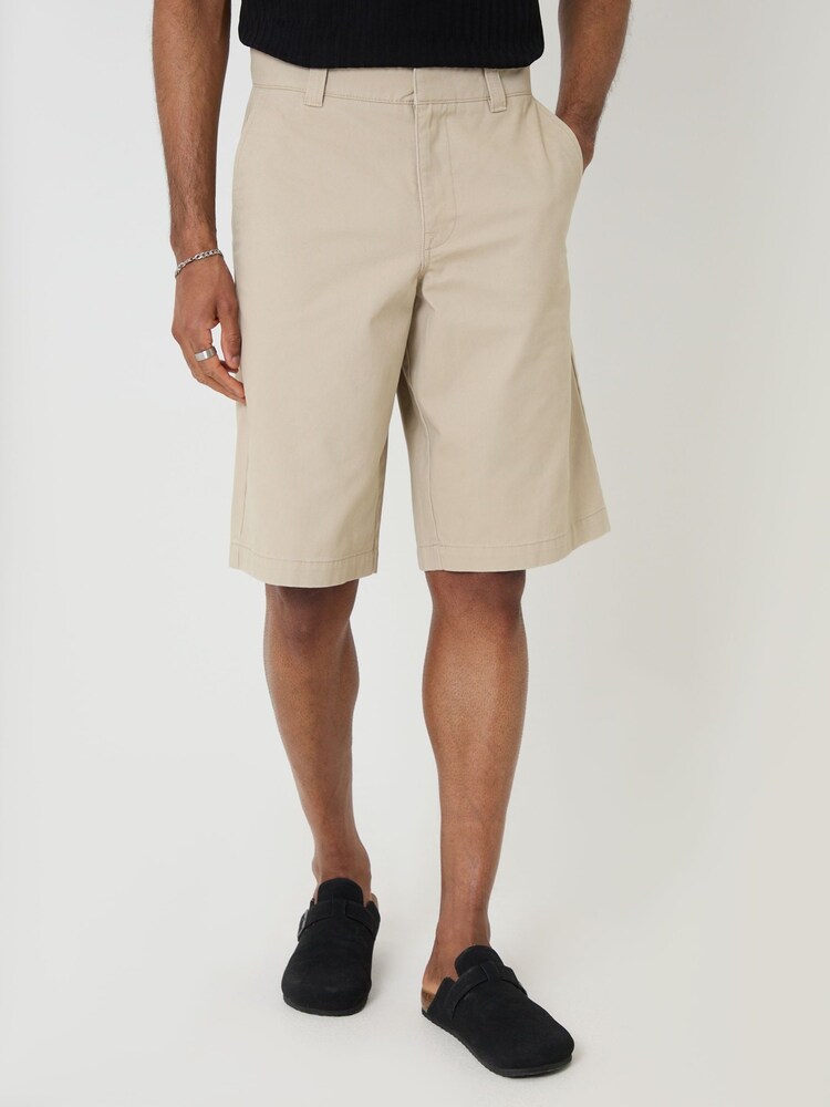 Natural - Threadbare Baggy Fit Cotton Chino Shorts - Imagen 1 de 4