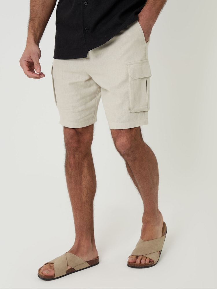 Természetes - Threadbare Len Blend Zsebes rövidnadrág - 4/ 1 kép