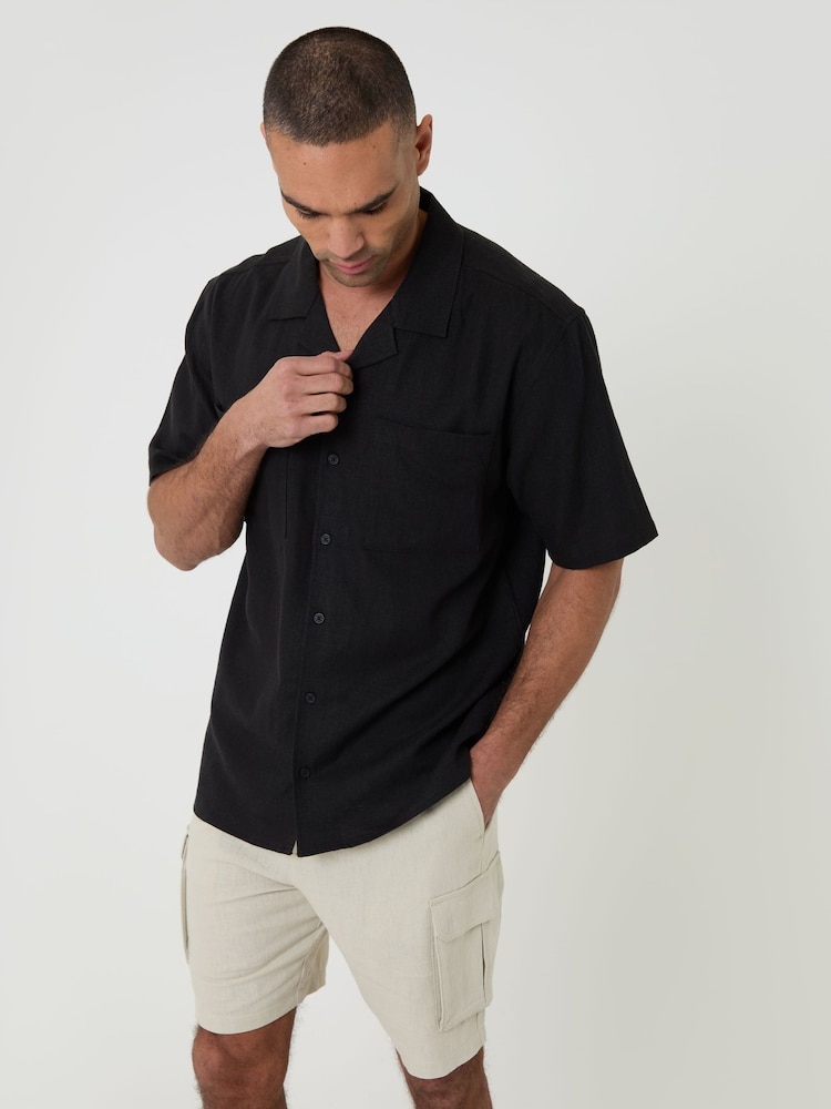 Természetes - Threadbare Len Blend Zsebes rövidnadrág - 4/ 4 kép