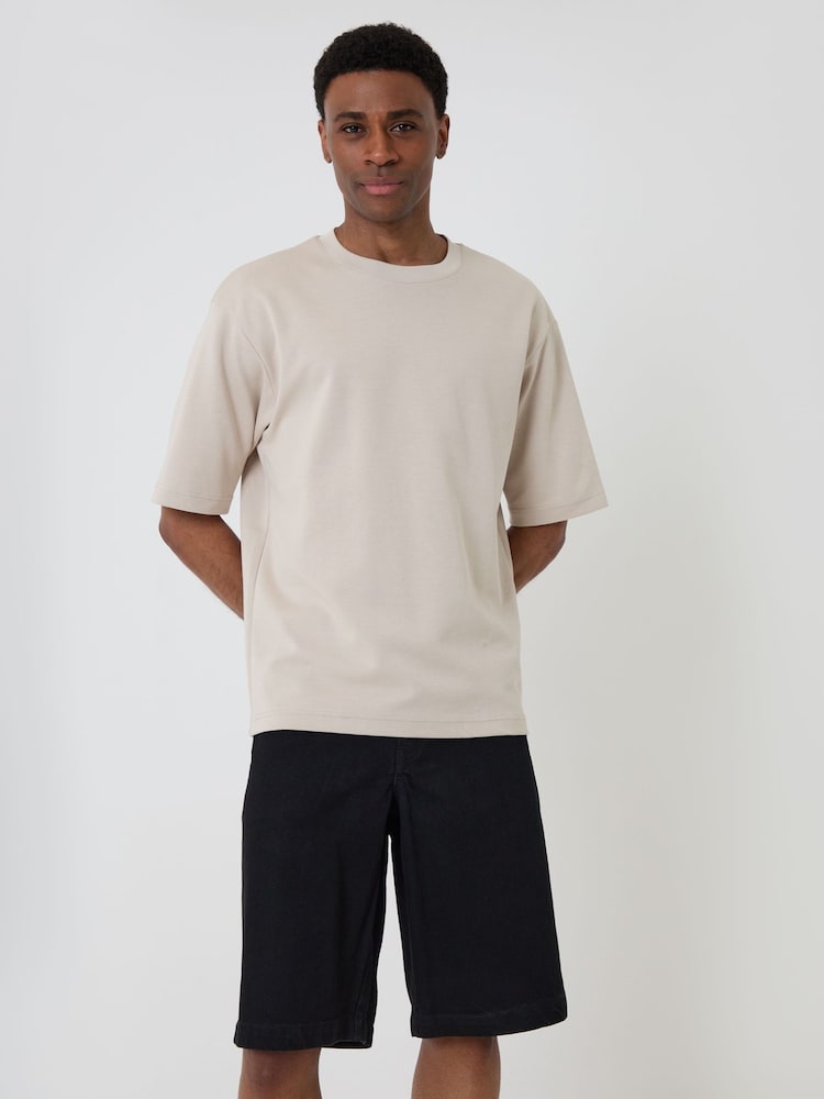 Threadbare Black Baggy Denim Shorts - Image 1 of 4
