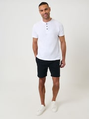 Threadbare Black Shorter Length Elasticated Waist Stretch Chino Shorts - Image 3 of 4