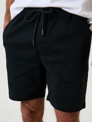Threadbare Black Shorter Length Elasticated Waist Stretch Chino Shorts - Image 4 of 4