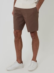 Threadbare Brown Stretch Chino Shorts - Image 1 of 4