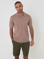Threadbare Khaki Regular Fit Stretch 3 Pocket Chino Shorts - Image 3 of 4