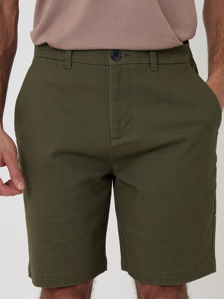 Threadbare Khaki Regular Fit Stretch 3 Pocket Chino Shorts - Image 4 of 4 Threadbare Khaki Regular Fit Stretch 3 Pocket Chino Shorts - Image 4 of 4