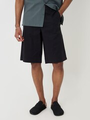 Negro - Threadbare Baggy Fit Cotton Chino Shorts - Imagen 1 de 4