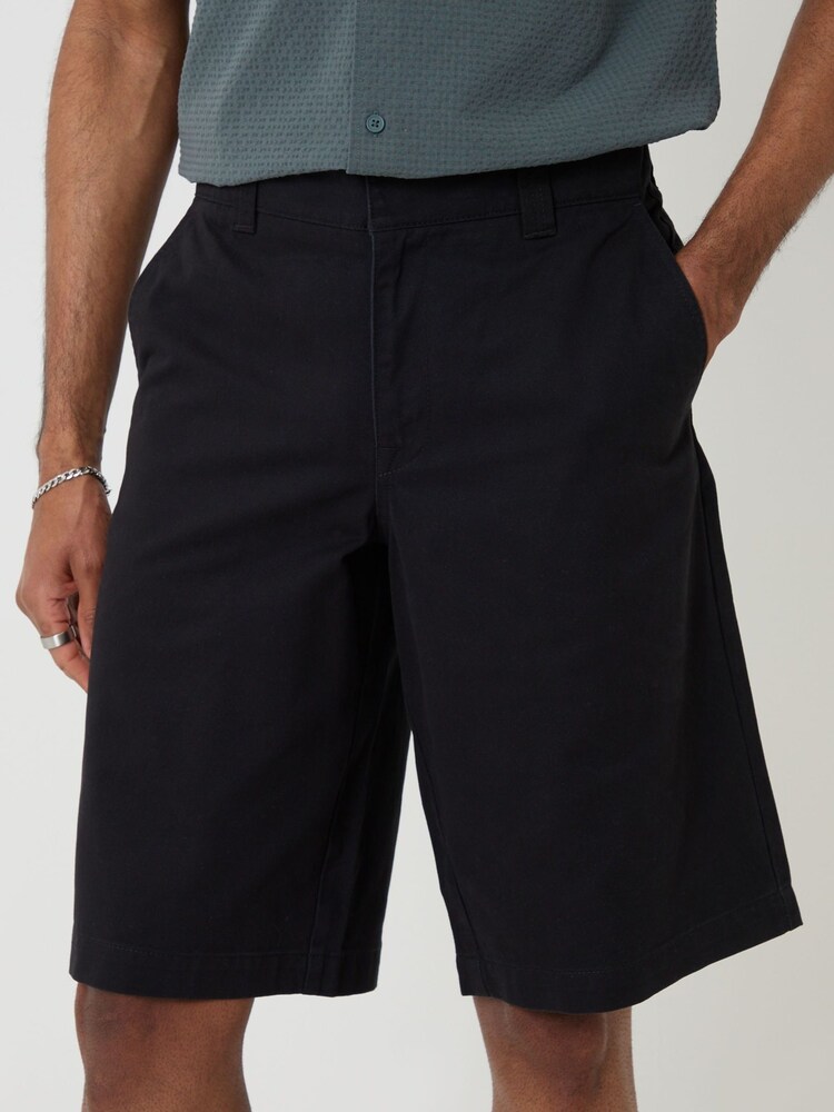 Negro - Threadbare Baggy Fit Cotton Chino Shorts - Imagen 4 de 4