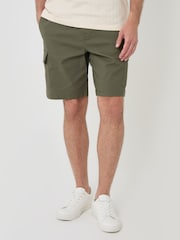 Threadbare Green Regular Fit Textured Cargo Shorts - Image 2 of 4